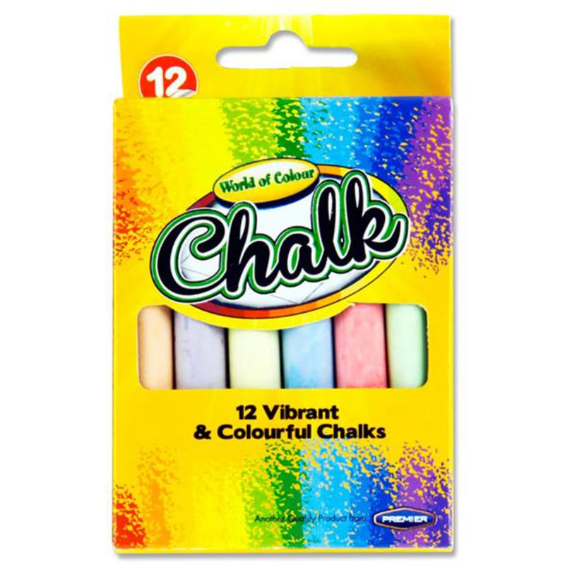 World of Colour Vibrant Chalks - Coloured - Box of 12