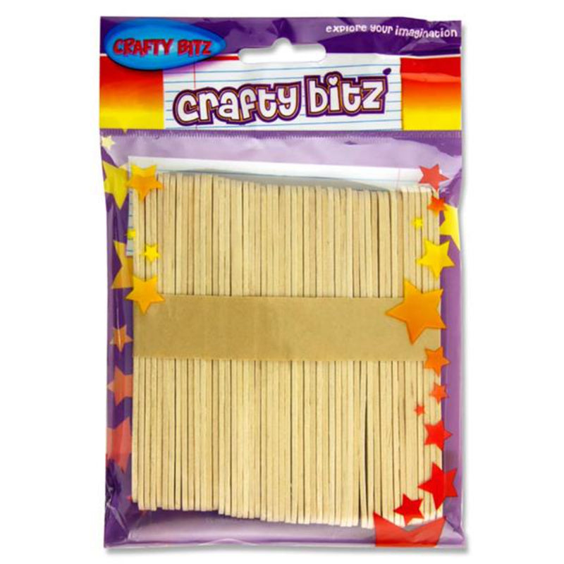 Crafty Bitz Lollipop Sticks - Natural - Pack of 50