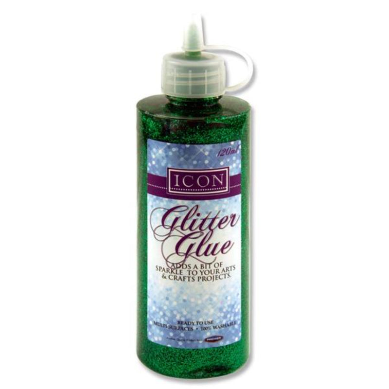 Icon Glitter Glue Bottle - 120ml - Green