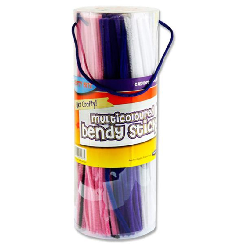 Crafty Bitz Multicoloured Bendy Sticks Pipe Cleaners - 10 Colours - Tub of 350