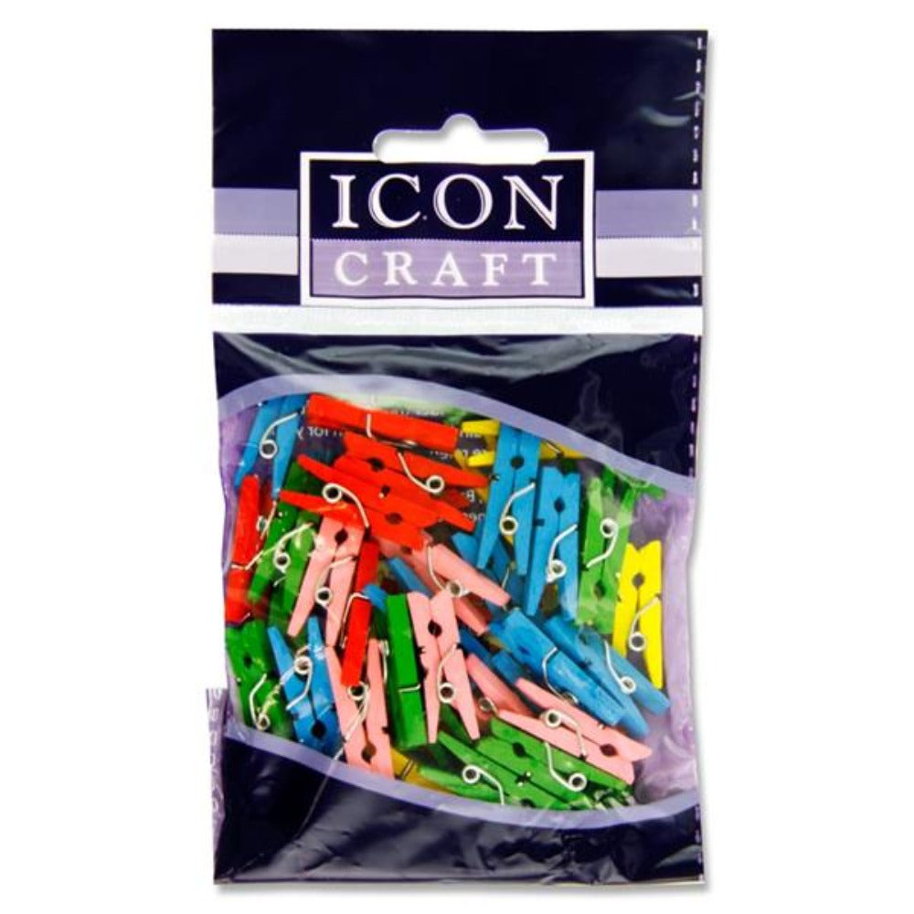 Icon Mini Pegs - Mixed Colours - Pack of 50|Stationery Superstore UK ...