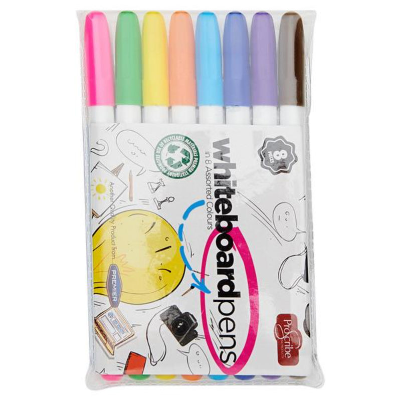 Pro:Scribe Dry Wipe Whiteboard Markers - Pack of 8