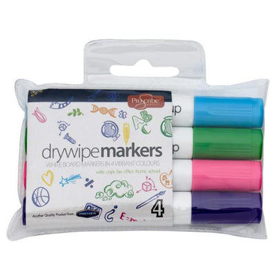 Pro:Scribe Dry Wipe Whiteboard Markers - Pack of 4