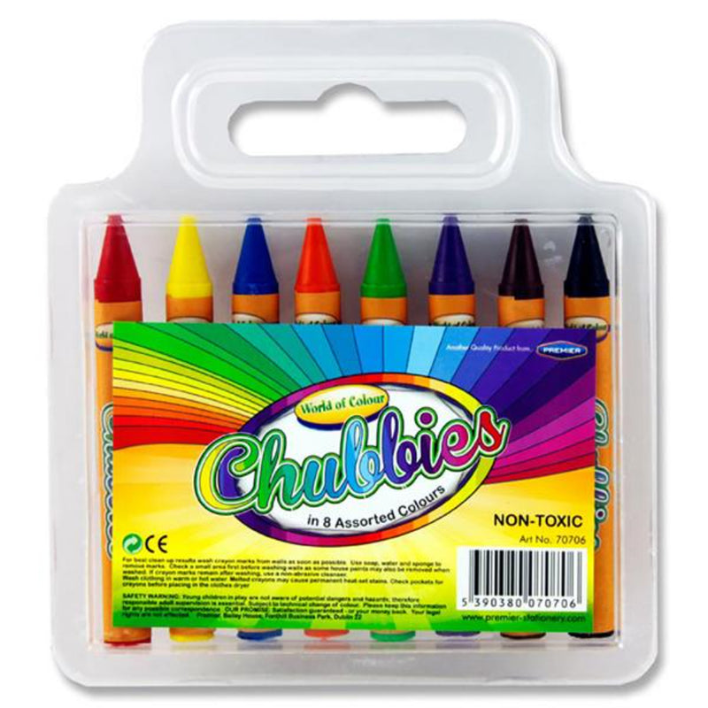 World of Colour Super Jumbo Chubby Crayons - For Young Hands - Pack of 8