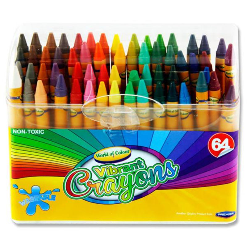 World of Colour Crayons including Sharpener - Box of 64