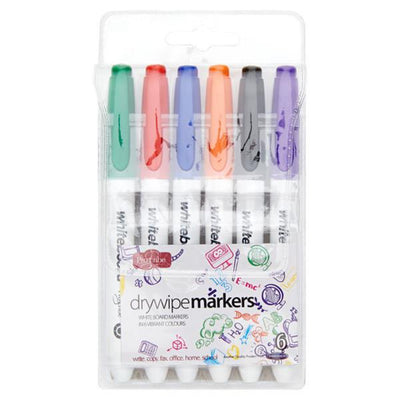 pro-scribe-dry-wipe-whiteboard-markers-pack-of-6|Stationery Superstore UK