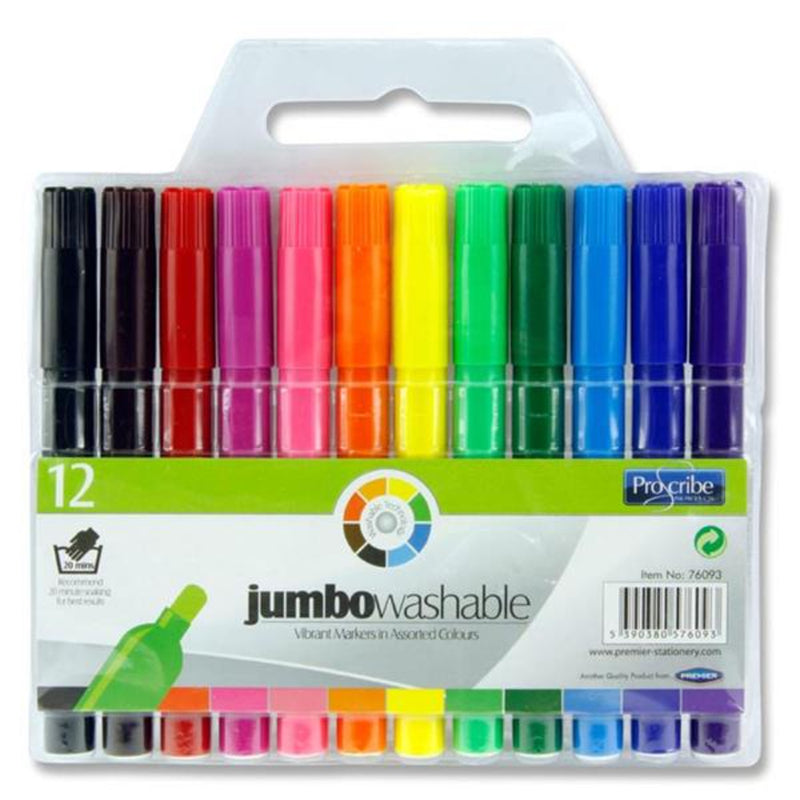 Pro:Scribe Washable Jumbo Markers - Pack of 12