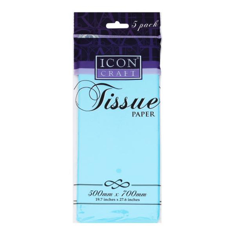 Icon Tissue Paper - 500mm x 700mm - Baby Blue - Pack of 5