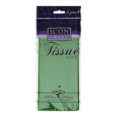 Icon Tissue Paper - 500mm x 700mm - Dark Green - Pack of 5