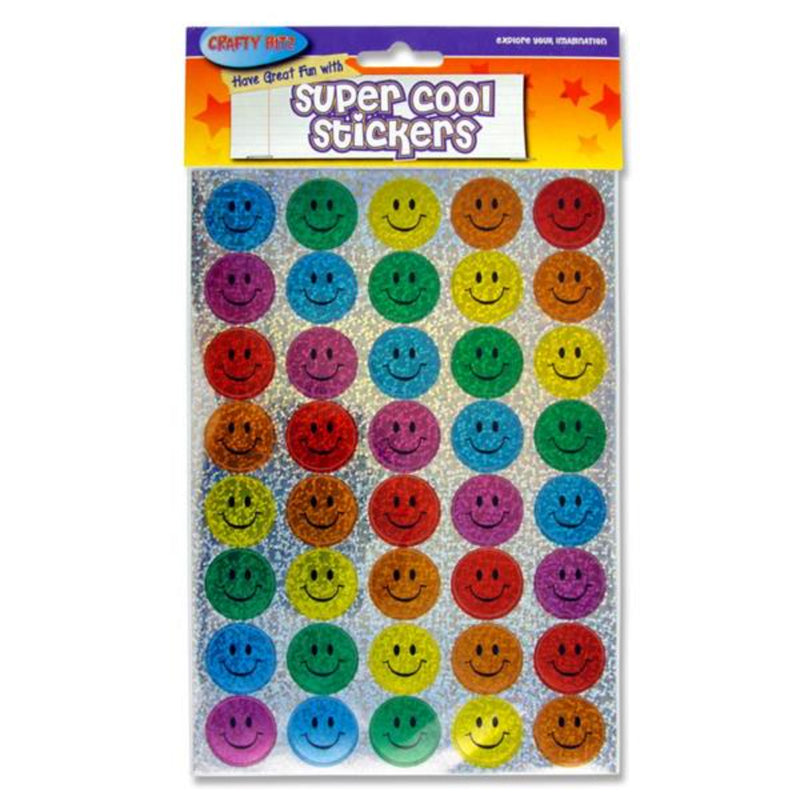 Crafty Bitz Super Cool Holographic Stickers - Smileys