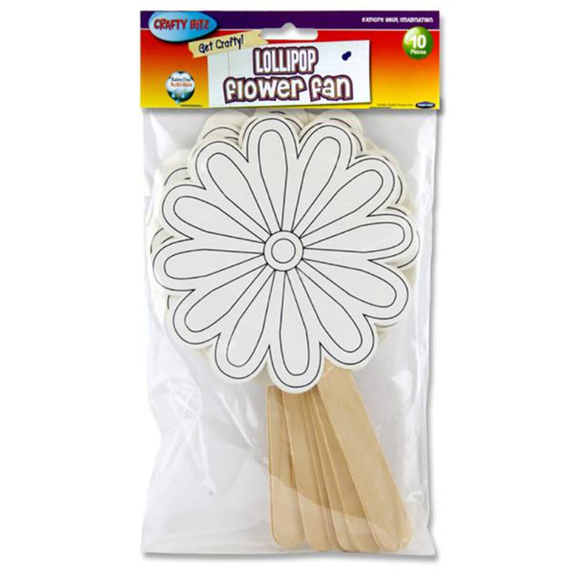Crafty Bitz Get Crafty Lollipop Flower Fan - Pack of 10