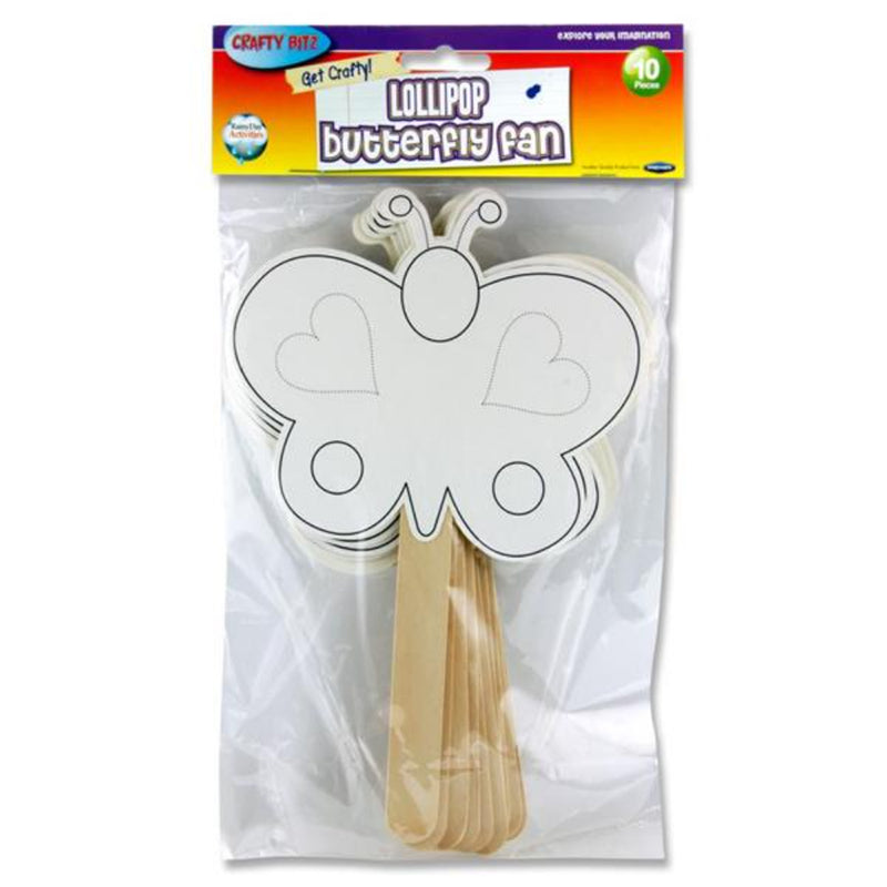 Crafty Bitz Lollipop Butterfly Fan - Pack of 10