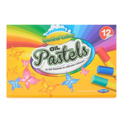 World of Colour Washable Vibrant Oil Pastels - Pack of 12