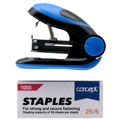 Concept Mini Stapler & Staples Set - Blue