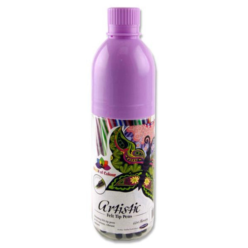 World of Colour Artistic Felt Tip Pens - Pastel Purple Bottle - Bottle of 24