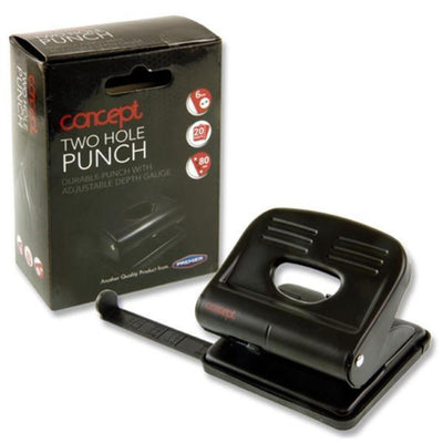 Concept 2 Hole Metal Paper Punch with Guide