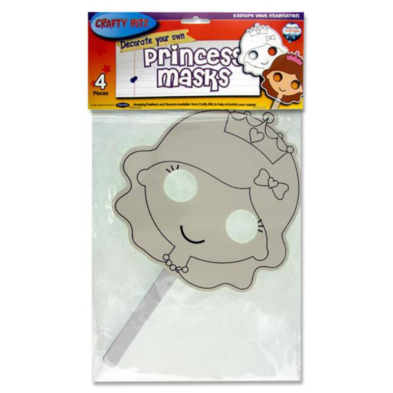 Crafty Bitz Decorate Your Own Masks - Princess - Pack of 4