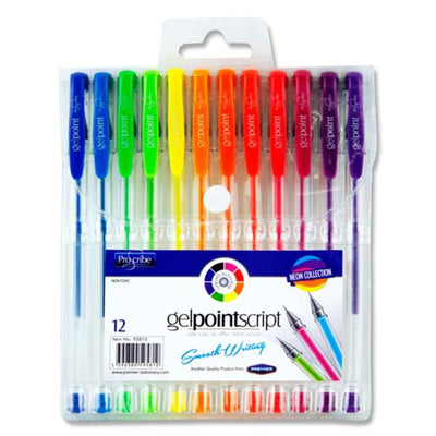 pro-scribe-gelpoint-script-gel-pens-pack-of-12|Stationery Superstore UK