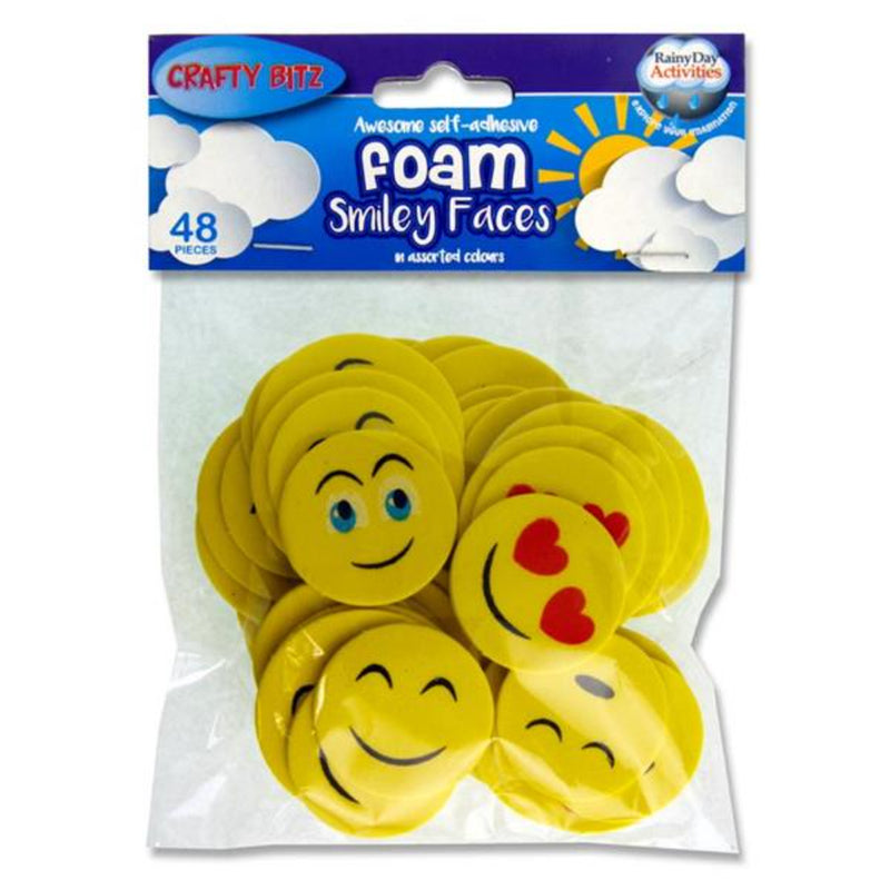 Crafty Bitz Foam Stickers - Smiley Faces - Pack of 48