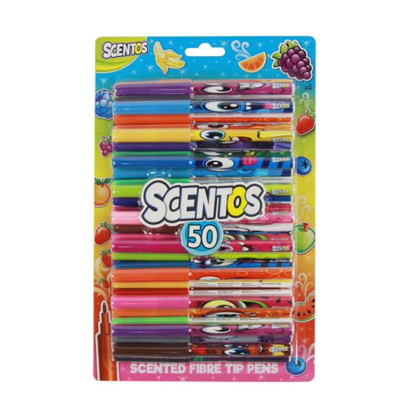 Scentos Scented Fibre Tip Colour Markers - Pack of 50