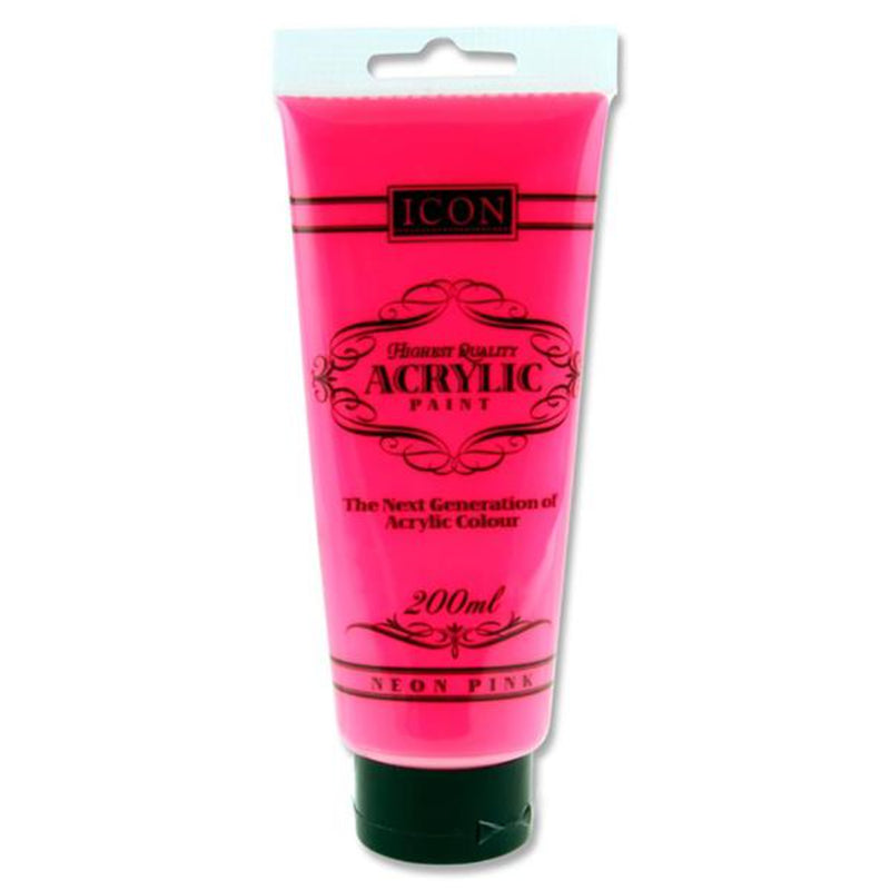 Icon Highest Quality Acrylic Paint - 200 ml - Neon Pink